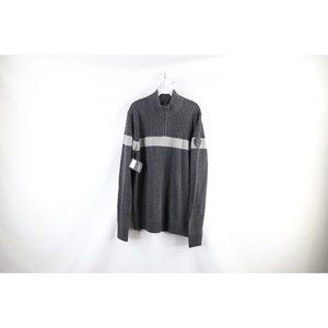 New Ski-Doo BRP Mens Large Spell Out Wool Blend Knit Clubhouse Half Zip Sweater
